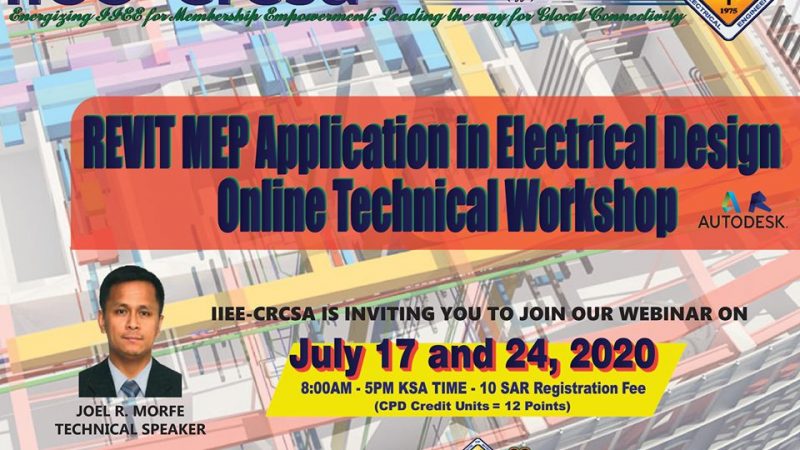 Topic: “REVIT MEP Application in Electrical Design – Online Technical Workshop”