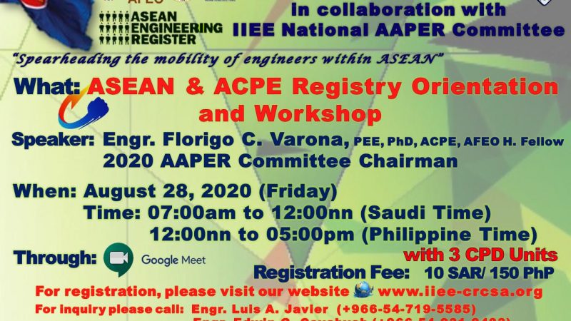 ASEAN & ACPE Registry Orientation and Workshop