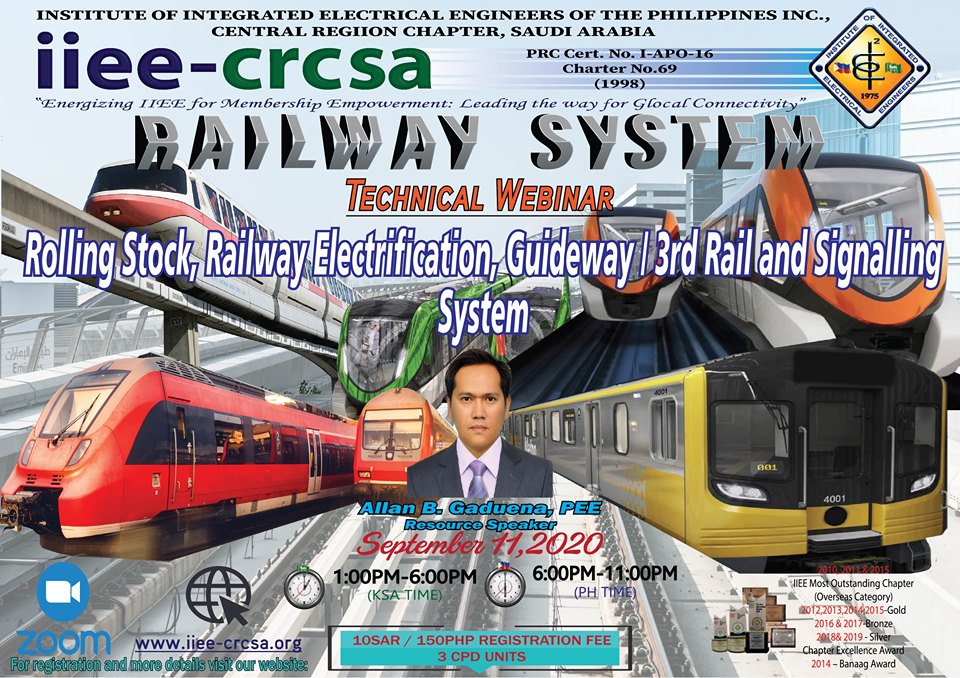 Technical Webinar: Rolling Stock, Railway Electrification, Guideway/ 3rd Rail and Signalling System