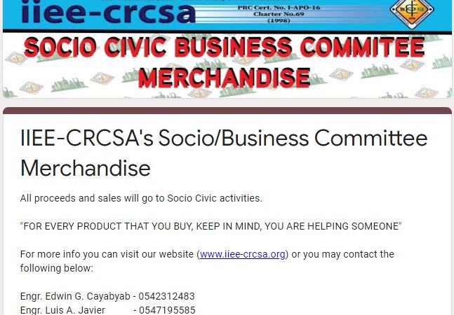 SOCIO CIVIC BUSINESS COMMITEE MERCHANDISE