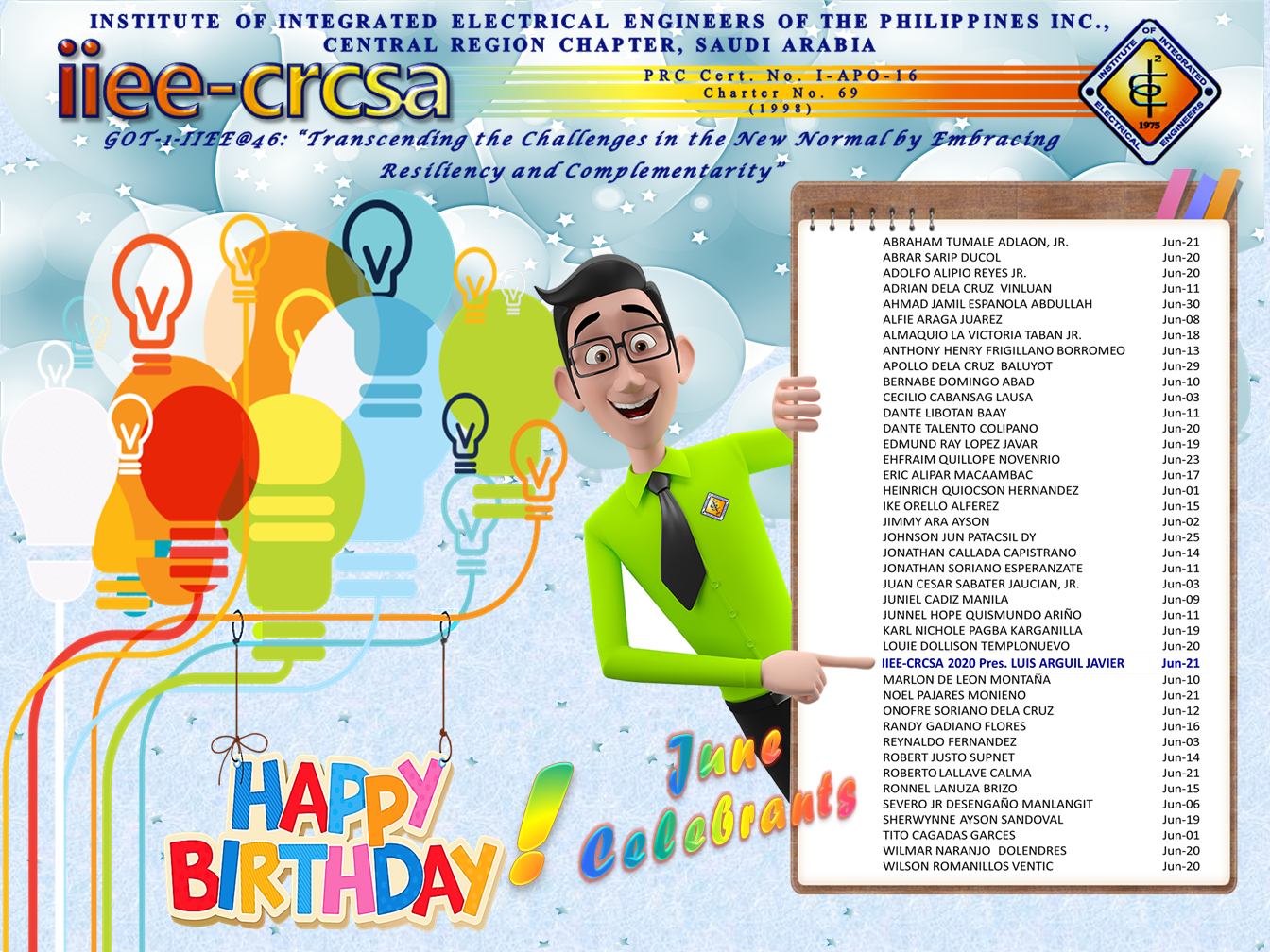 June 2021 IIEE-CRCSA Family Celebrants