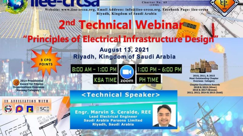 2nd Technical Webinar with a topic of “Principles of Electrical Infrastructure Design”