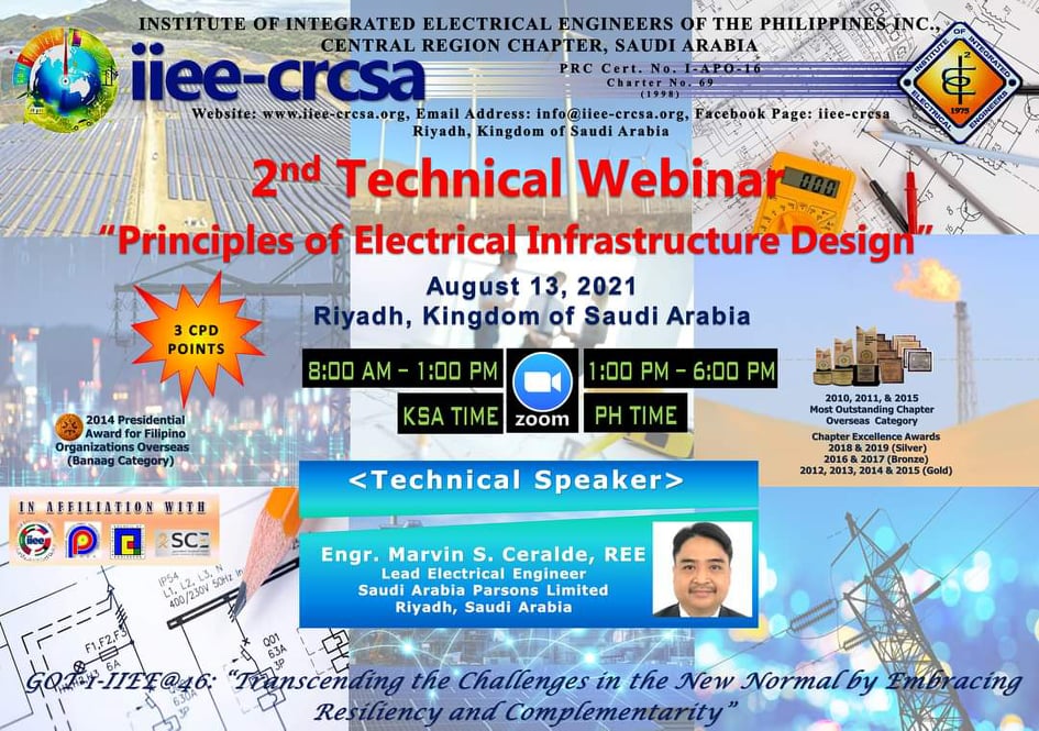 2nd Technical Webinar with a topic of “Principles of Electrical Infrastructure Design”