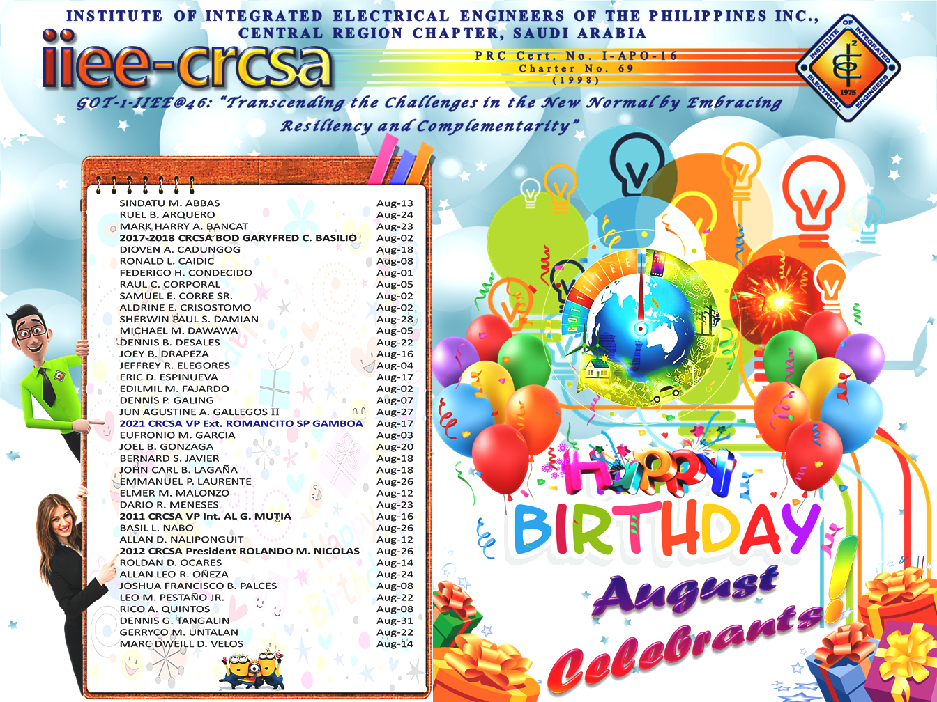 August 2021 IIEE-CRCSA Family Celebrants