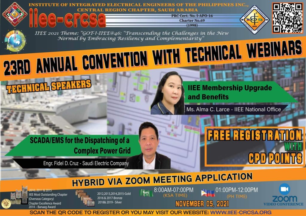 23rd Annual Chapter Convention with Technical Webinars IIEECRCSA