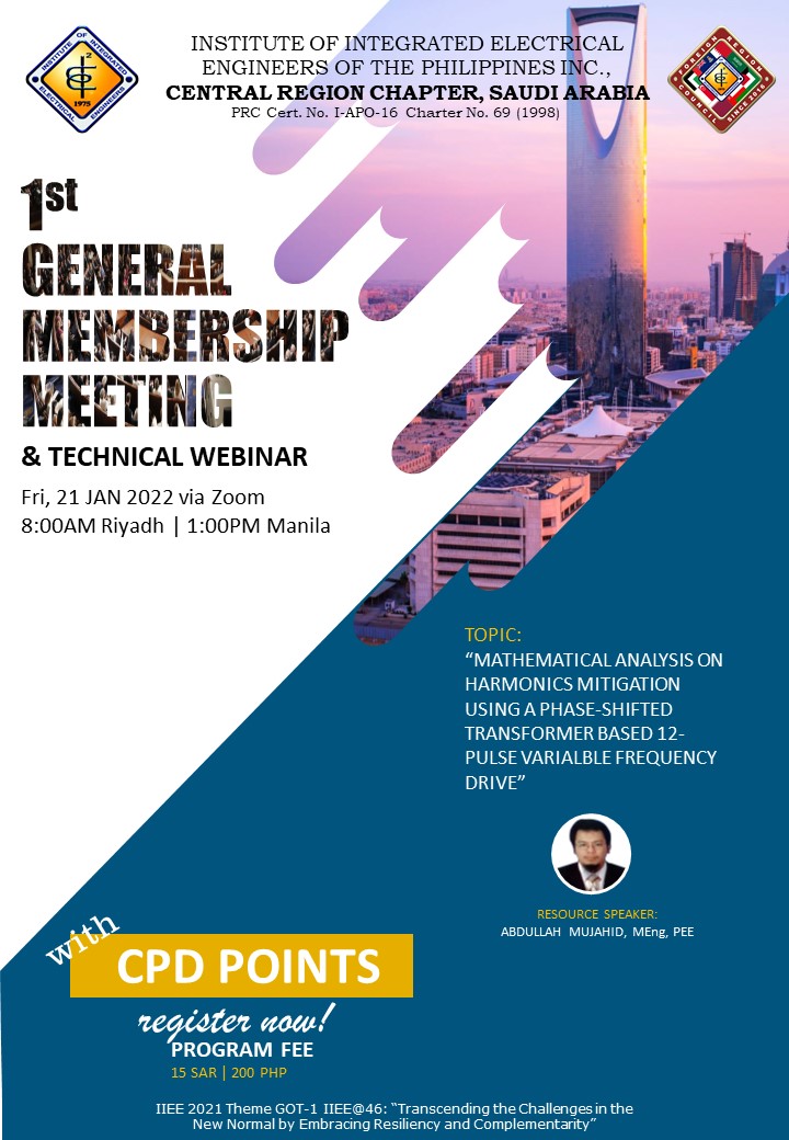 1st General Membership Meeting with Technical Webinar