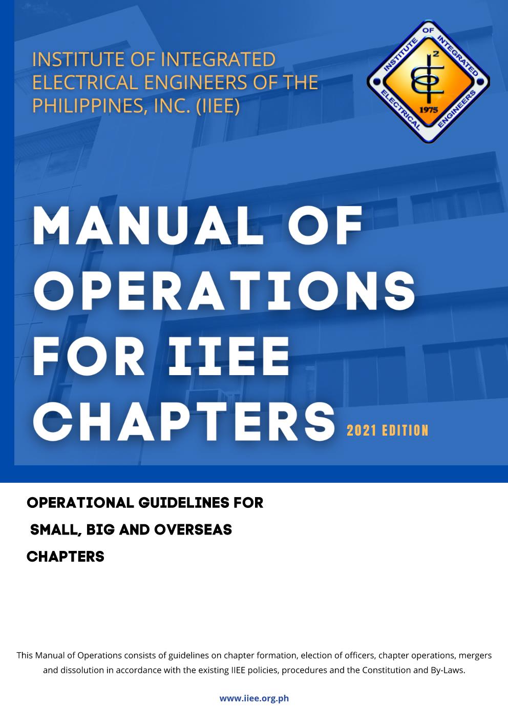 Manual of Operations for IIEE Chapters