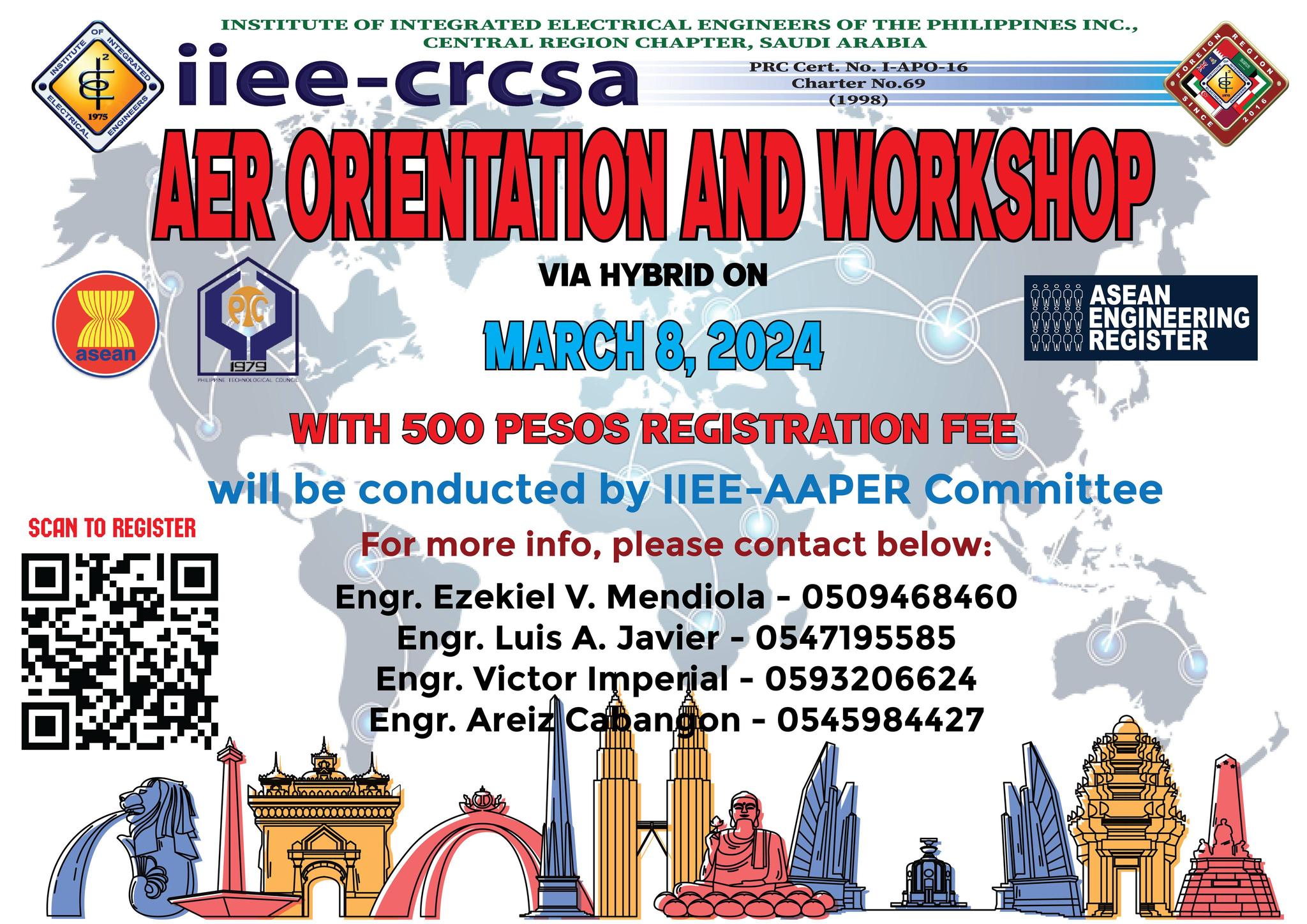 AER Orientation and Workshop and be an ASEAN ENGINEER