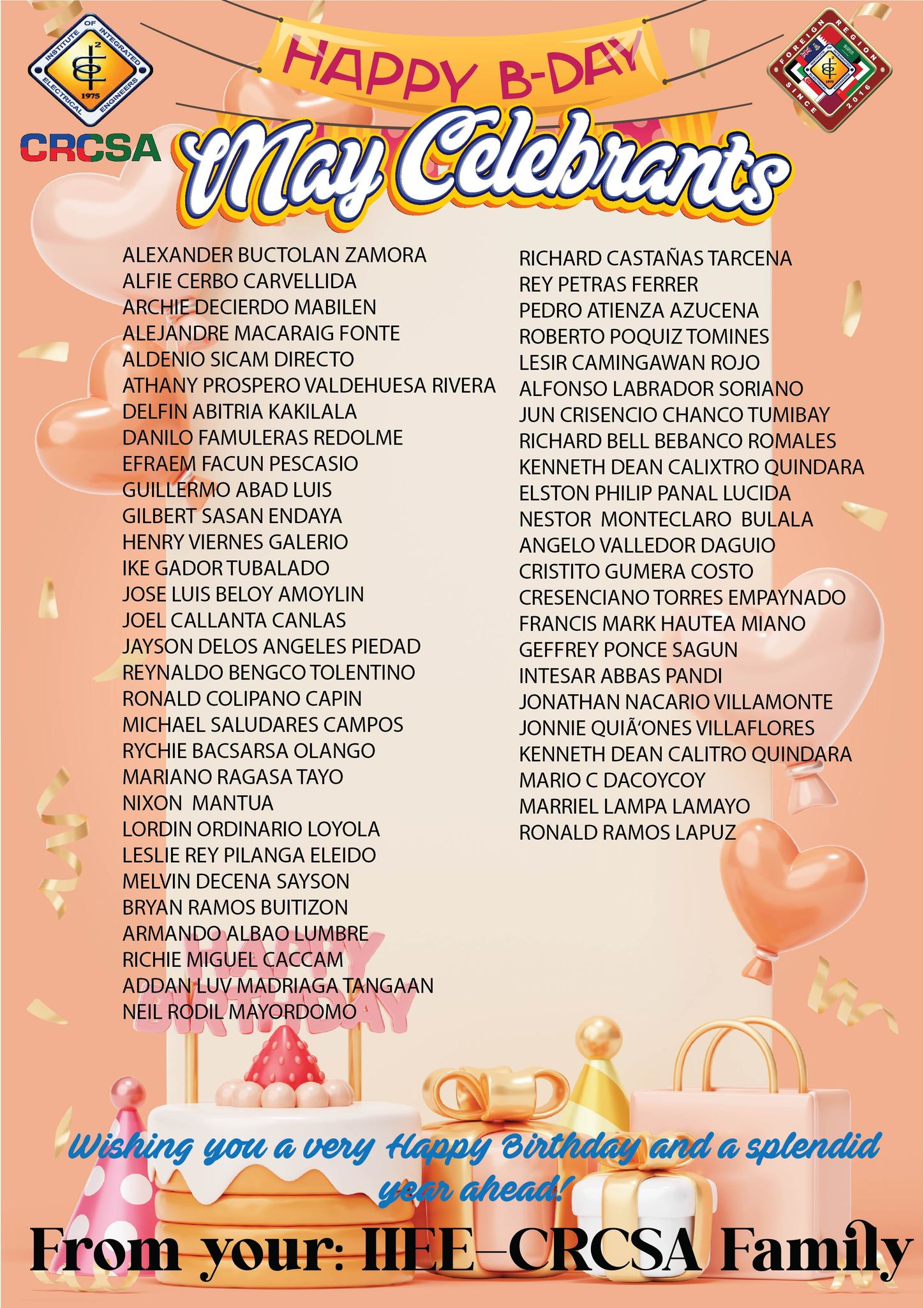 MAY CELEBRANTS!!!