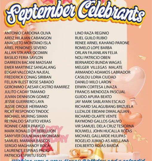 SEPTEMBER CELEBRANTS!!!