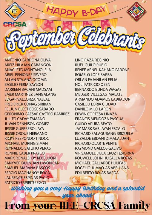 SEPTEMBER CELEBRANTS!!!